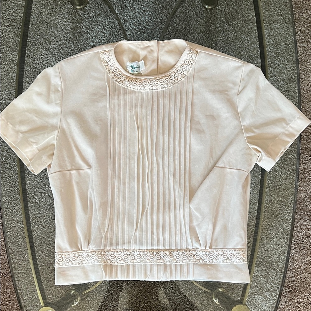 Cream Blouse with Lace Detail